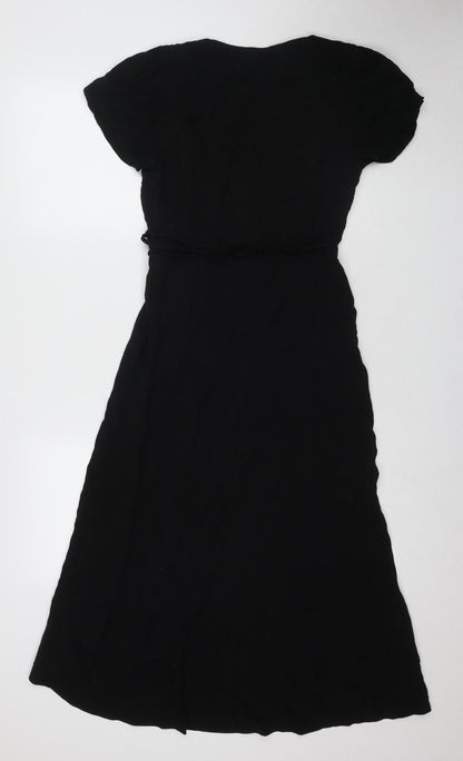 Oasis Women's Black A-Line Midi Dress Size 6