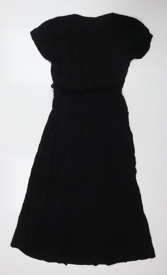 Oasis Women's Black A-Line Midi Dress Size 6