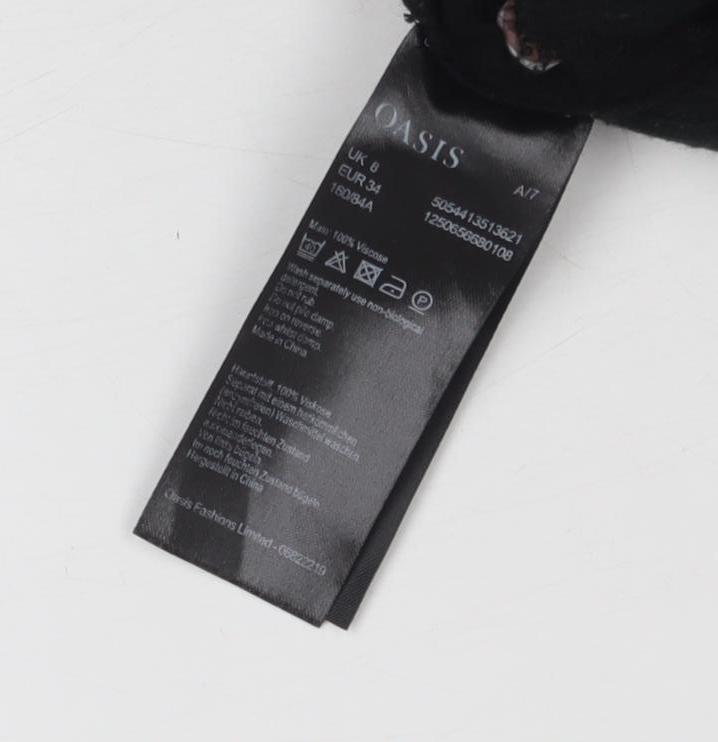 Oasis Women's Black A-Line Midi Dress Size 6