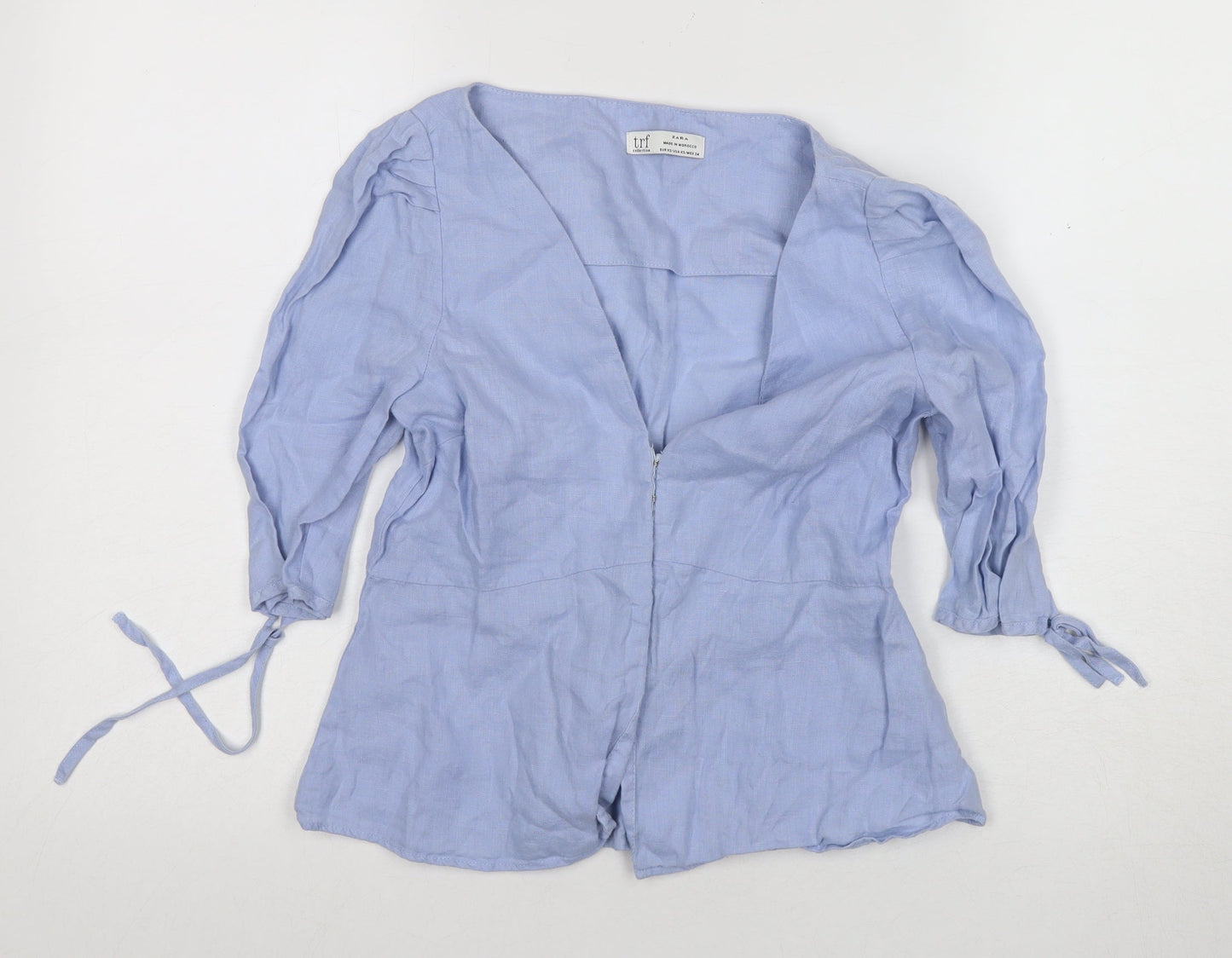 Womens UK Size XS Zara Blue Tunic Blouse