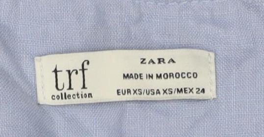 Womens UK Size XS Zara Blue Tunic Blouse