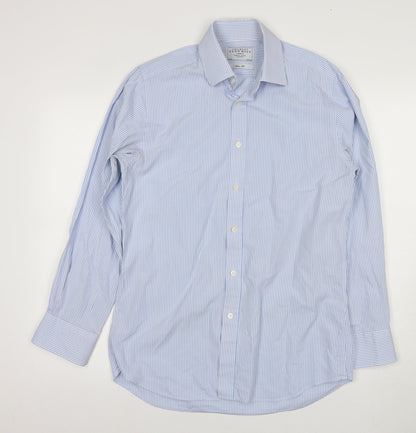 Charles Tyrwhitt Men's Blue Slim Fit Striped Shirt