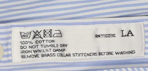 Charles Tyrwhitt Men's Blue Slim Fit Striped Shirt