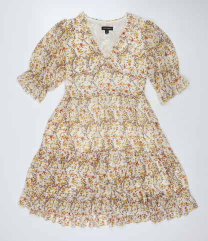 OED London Women's Floral V-Neck A-Line Dress, UK 8