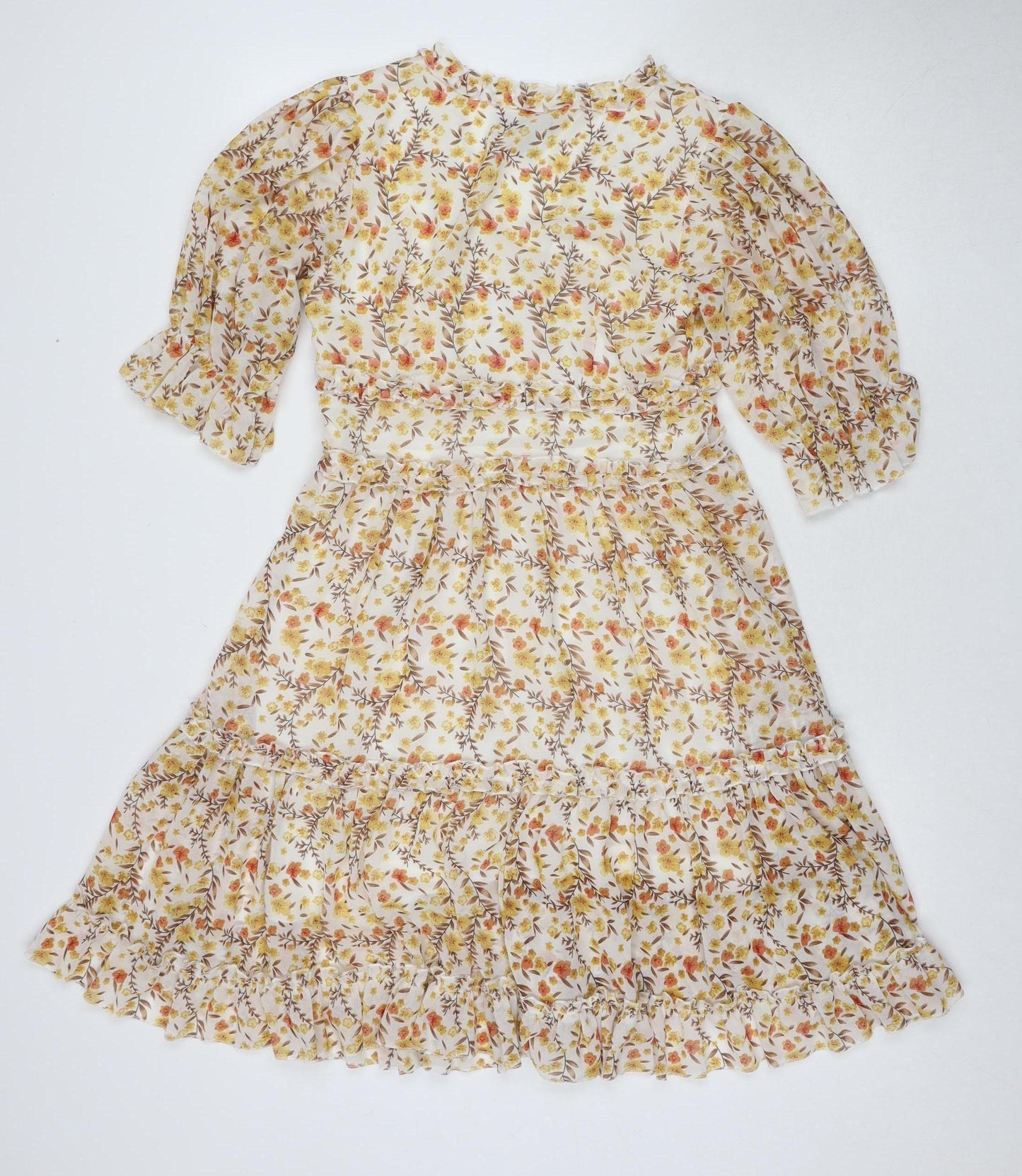 OED London Women's Floral V-Neck A-Line Dress, UK 8