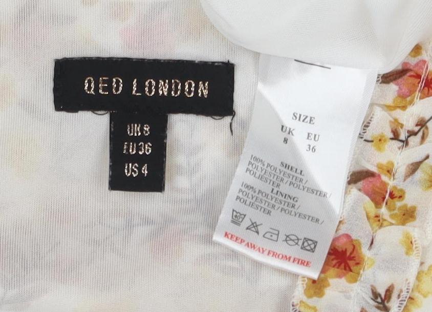 OED London Women's Floral V-Neck A-Line Dress, UK 8