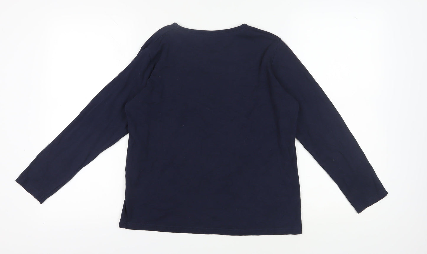 ISLE Women's Blue Christmas T-Shirt M Long Sleeve