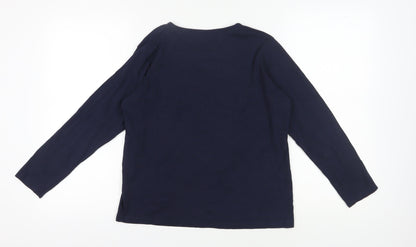 ISLE Women's Blue Christmas T-Shirt M Long Sleeve