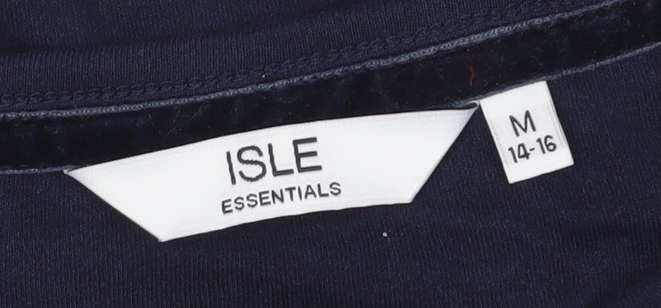 ISLE Women's Blue Christmas T-Shirt M Long Sleeve