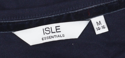 ISLE Women's Blue Christmas T-Shirt M Long Sleeve