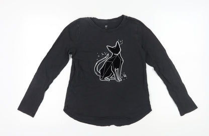GAP Kids Black Long Sleeve Graphic T-Shirt 14 Years