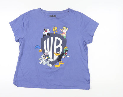 Warner Bros. Blue Cartoon T-Shirt, L, Unisex Adults