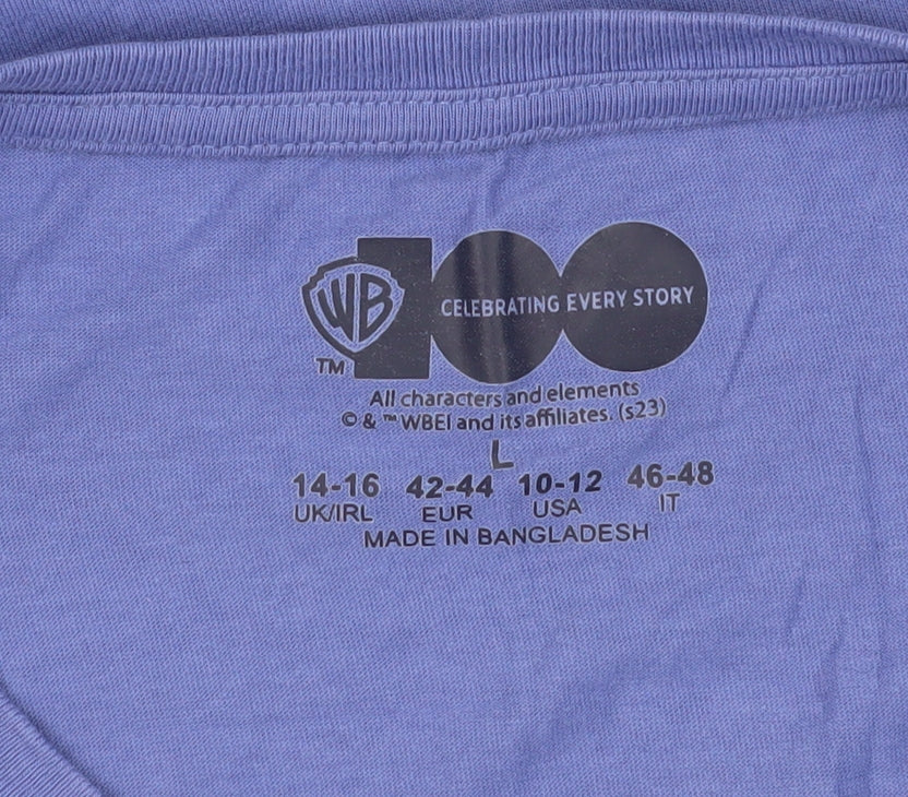 Warner Bros. Blue Cartoon T-Shirt, L, Unisex Adults