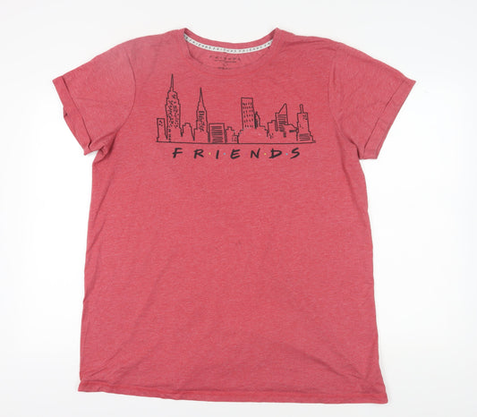 Unisex Adults UK Size 14 Friends Red Basic T-Shirt