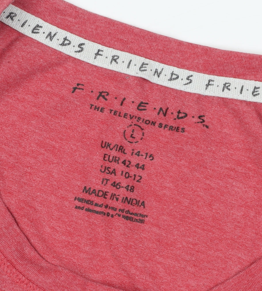 Unisex Adults UK Size 14 Friends Red Basic T-Shirt