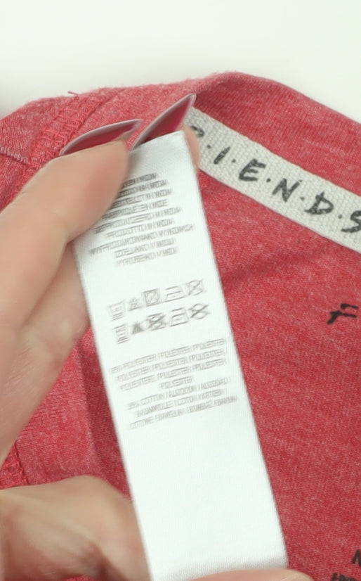 Unisex Adults UK Size 14 Friends Red Basic T-Shirt