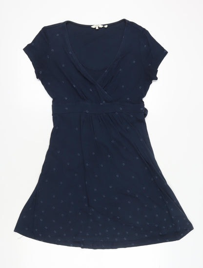 FatFace Women's Blue Size 14 Wrap Dress, Casual Style