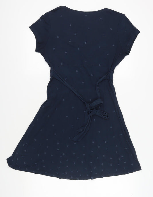 FatFace Women's Blue Size 14 Wrap Dress, Casual Style