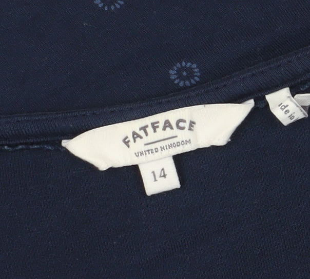 FatFace Women's Blue Size 14 Wrap Dress, Casual Style