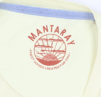 Mantaray Men's Beige Graphic Print T-Shirt Medium