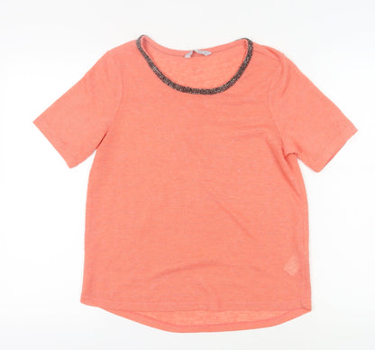 Womens UK Size 12 Red Herring Pink Basic T-Shirt