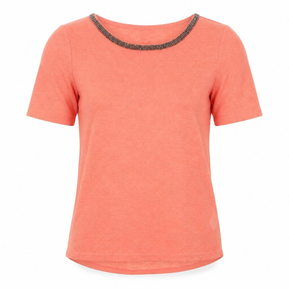 Womens UK Size 12 Red Herring Pink Basic T-Shirt