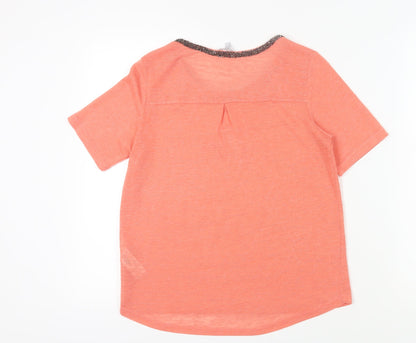 Womens UK Size 12 Red Herring Pink Basic T-Shirt