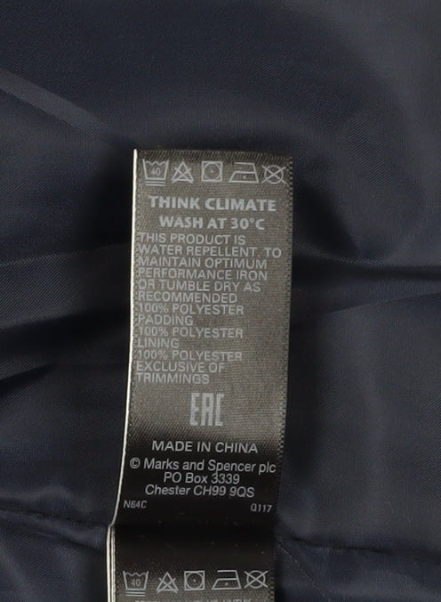 Womens UK Size 10 Marks and Spencer Blue Puffer Jacket