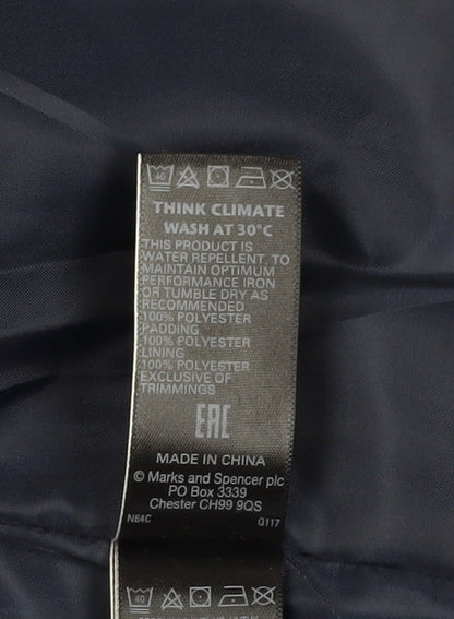 Womens UK Size 10 Marks and Spencer Blue Puffer Jacket