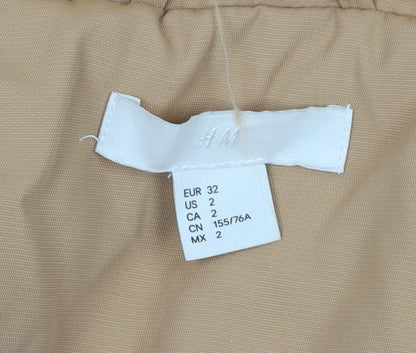 Womens UK Size 4 H&M Beige Puffer Jacket