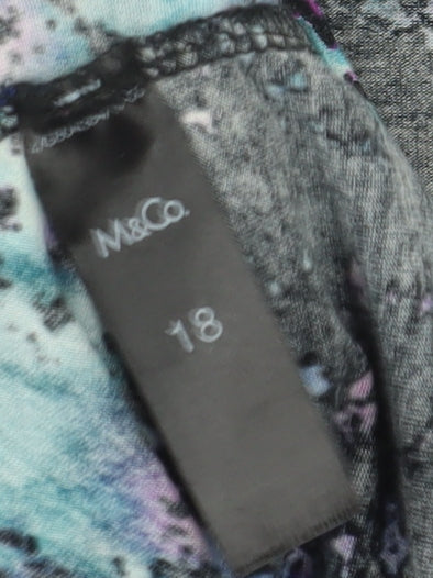 Womens UK Size 18 M&Co Multicoloured Tunic Blouse