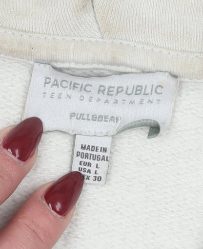 Pacific Republic Beige Teen Pullover Hoodie, L