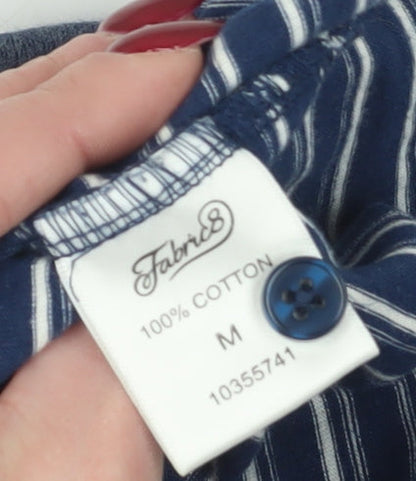 Fabri 8 Men's Blue Striped Polo Shirt Medium