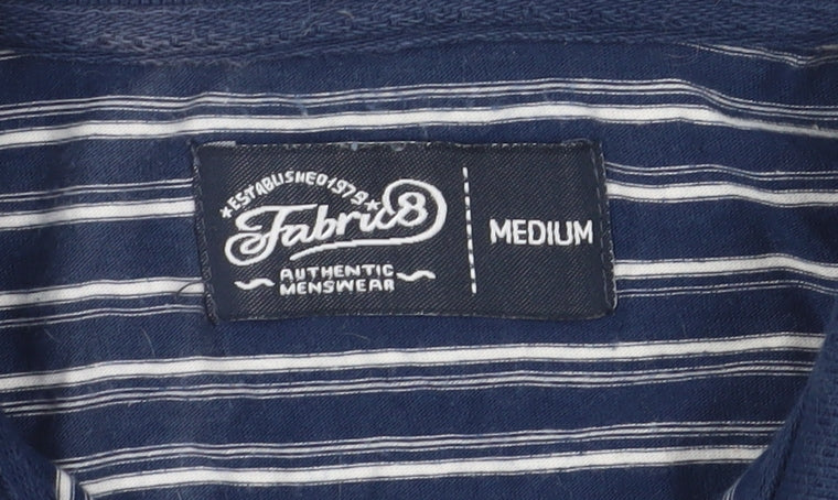 Fabri 8 Men's Blue Striped Polo Shirt Medium