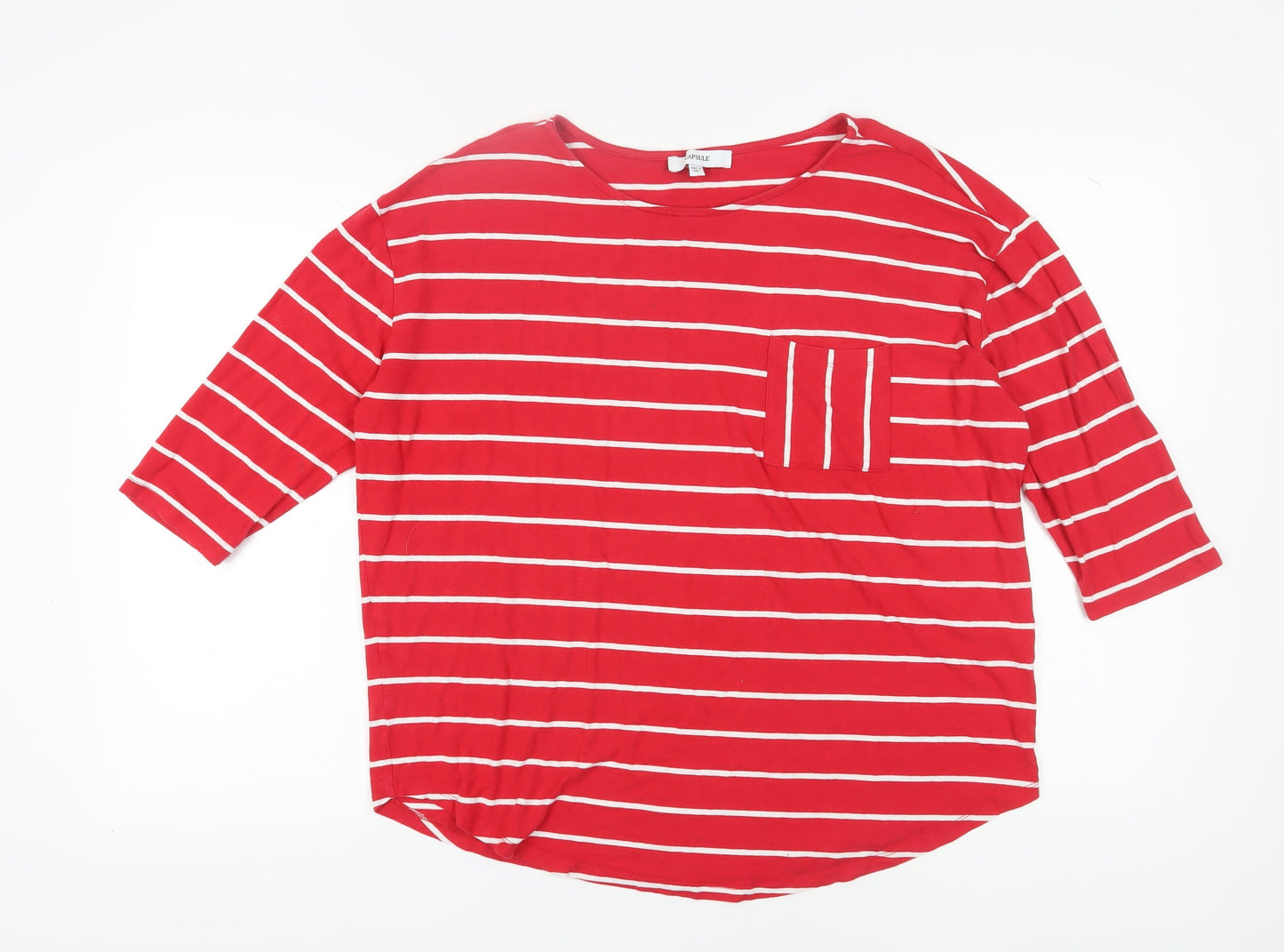 Womens UK Size 20 Capsule Red Basic T-Shirt