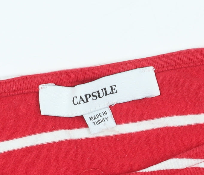 Womens UK Size 20 Capsule Red Basic T-Shirt