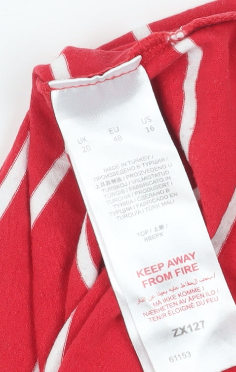 Womens UK Size 20 Capsule Red Basic T-Shirt