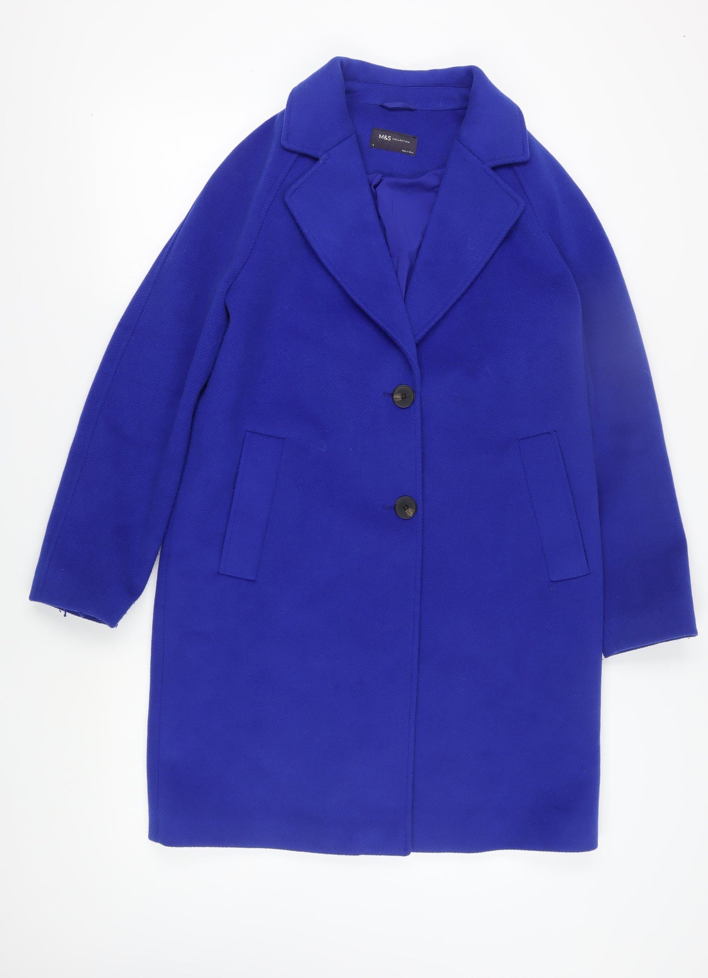 Womens UK Size 12 Marks and Spencer Blue Overcoat