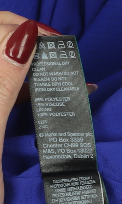Womens UK Size 12 Marks and Spencer Blue Overcoat