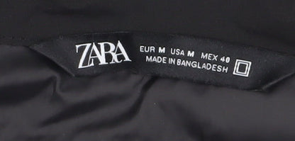 Zara Men’s Black Bomber Jacket, Size M, Casual Style