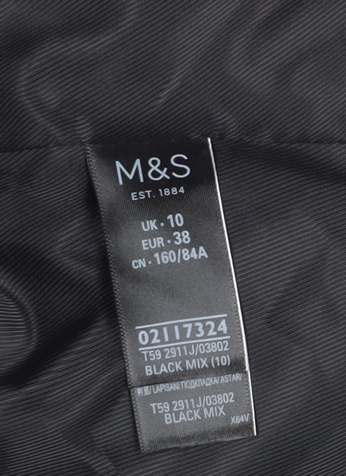 Marks and Spencer Women's Black Check Blazer Size 10