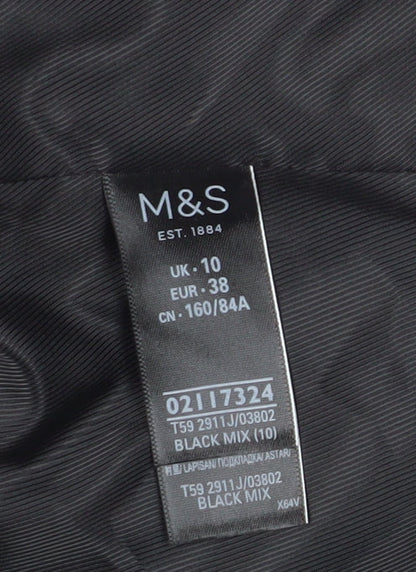 Marks and Spencer Women's Black Check Blazer Size 10