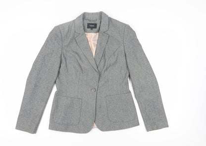 Next Women's Grey Regular Fit Suit Jacket, Size 12