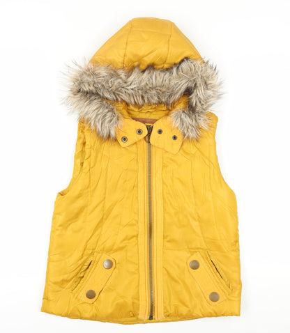 Womens UK Size 14 River Island Yellow Puffer Jacket