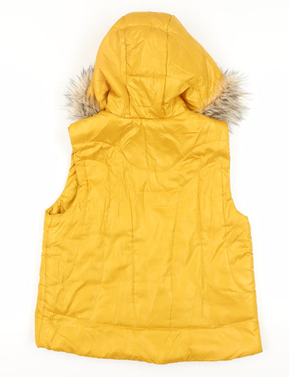Womens UK Size 14 River Island Yellow Puffer Jacket