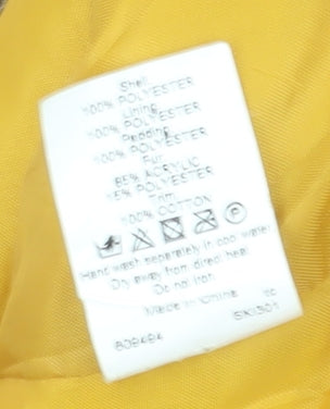 Womens UK Size 14 River Island Yellow Puffer Jacket