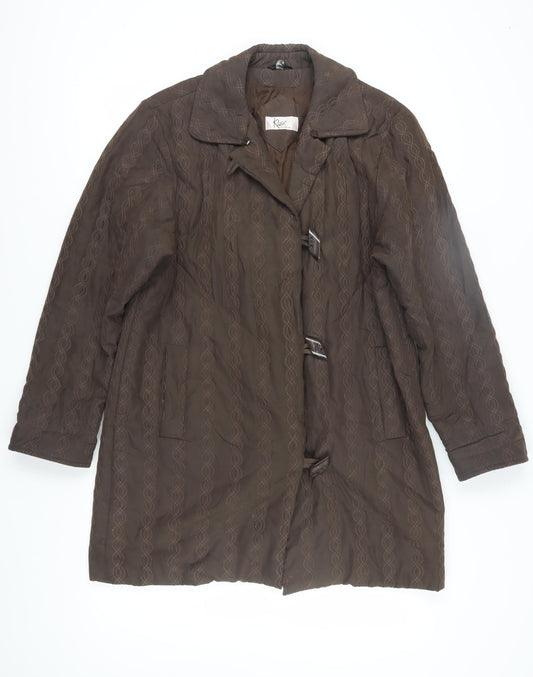 Klass Women's Brown Trench Coat, Size S, Button Closure