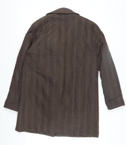 Klass Women's Brown Trench Coat, Size S, Button Closure