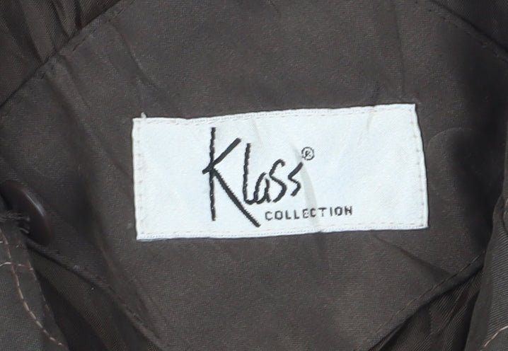 Klass Women's Brown Trench Coat, Size S, Button Closure