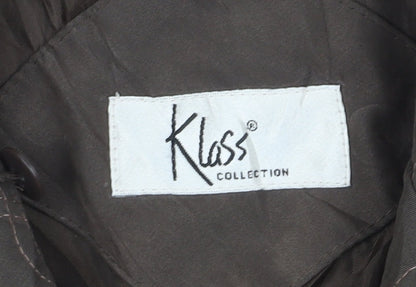 Klass Women's Brown Trench Coat, Size S, Button Closure